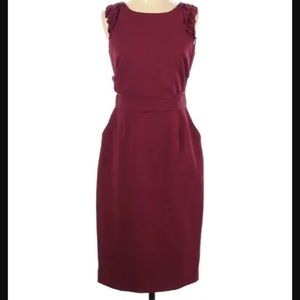Elie Tahari Burgundy Red Sheath Dress - size 2 Extra Small